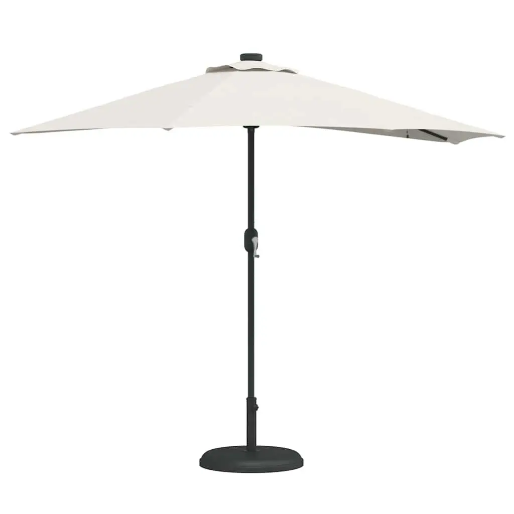 Garden Parasol with LED Lights and Crank Mechanism