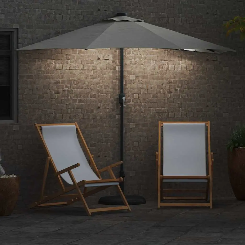 Garden Parasol with LED Lights and Crank Mechanism
