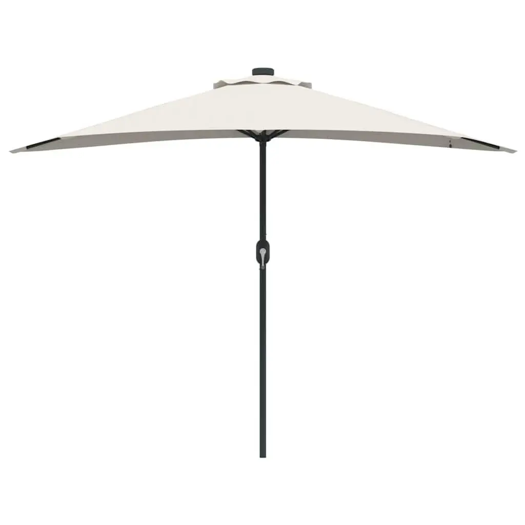 Garden Parasol with LED Lights and Crank Mechanism