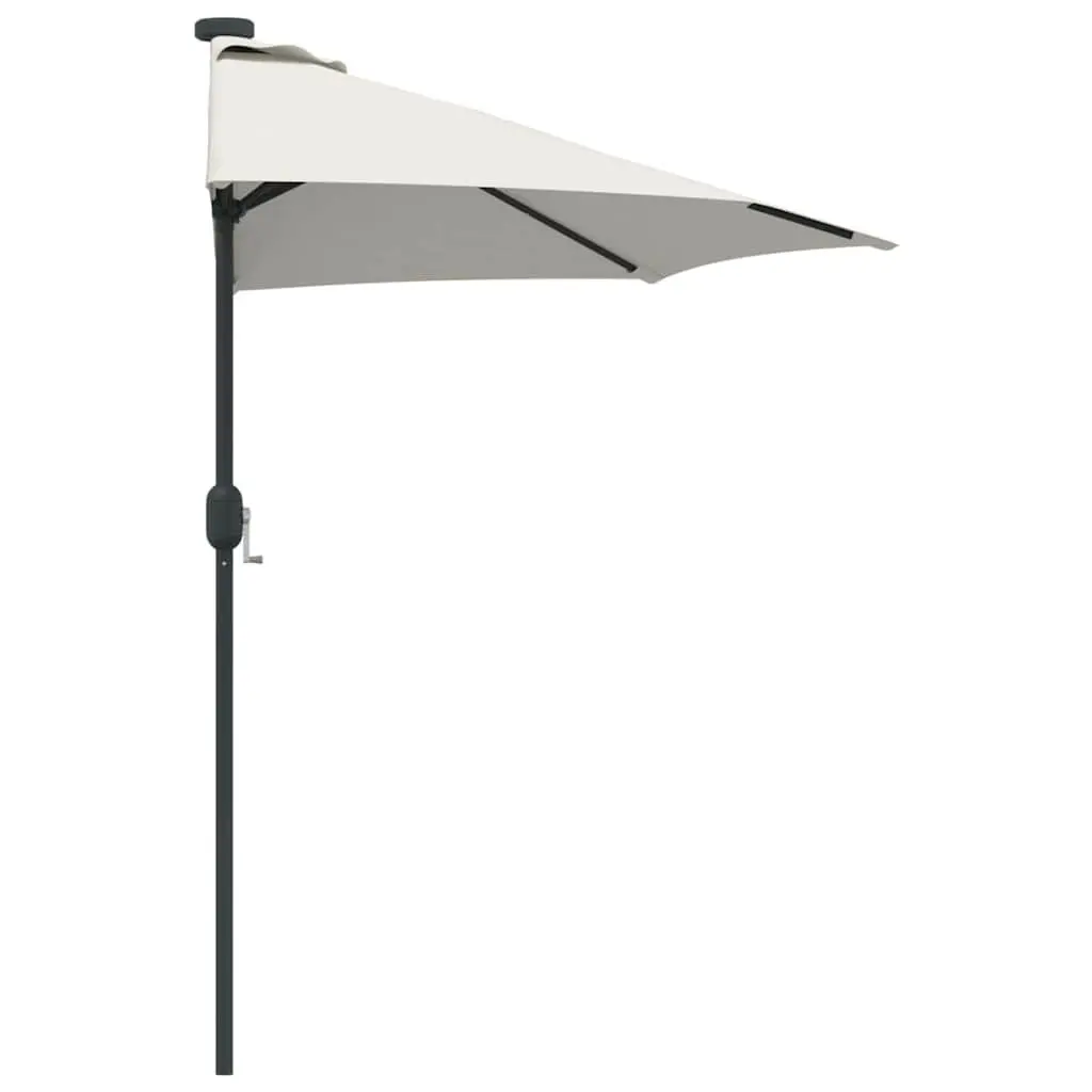 Garden Parasol with LED Lights and Crank Mechanism