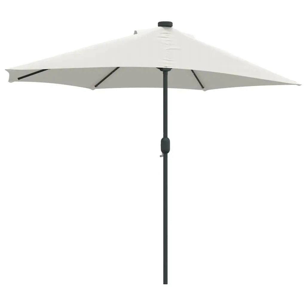 Garden Parasol with LED Lights and Crank Mechanism
