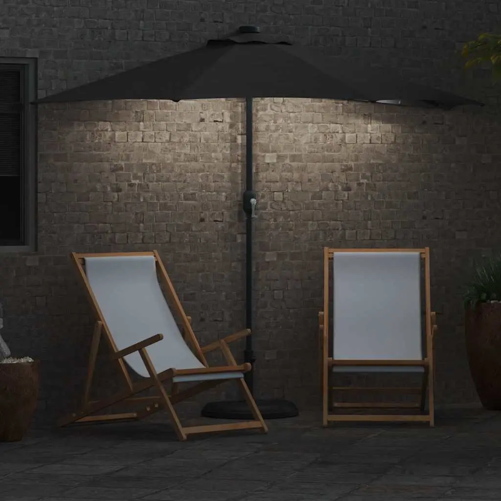 Garden Parasol with LED Lights, Anthracite 294x150x224cm