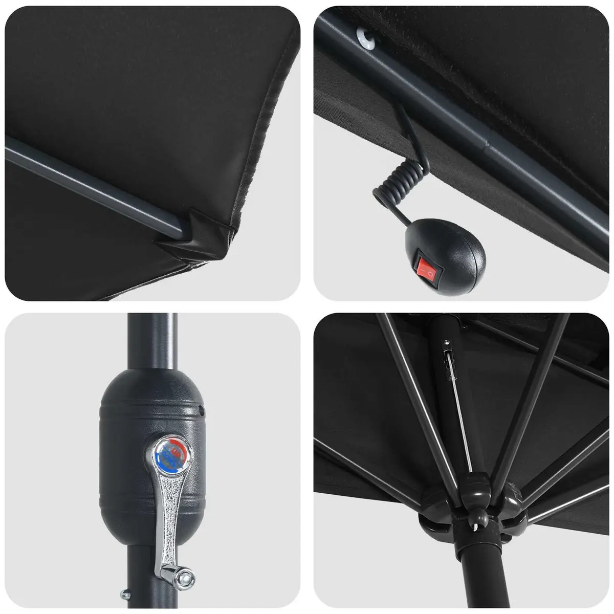 Garden Parasol Umbrella with LED Lights
