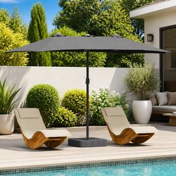 High-Quality Anthracite Garden Parasol 385 x 209 x 244 cm