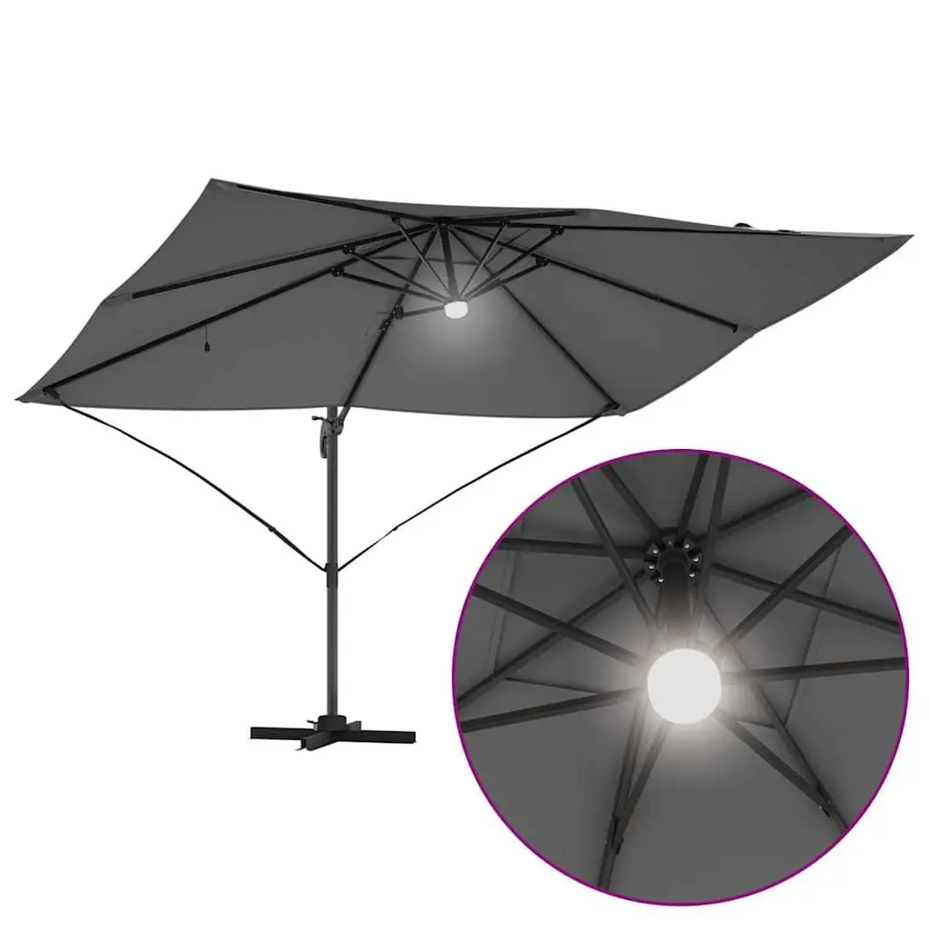 Cantilever Parasol Polyester 351x250x253cm Anthracite Outdoor Garden Shade