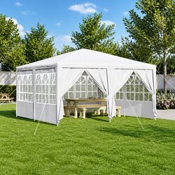 Sturdy 400x400x266cm White Party Tent with Sidewalls