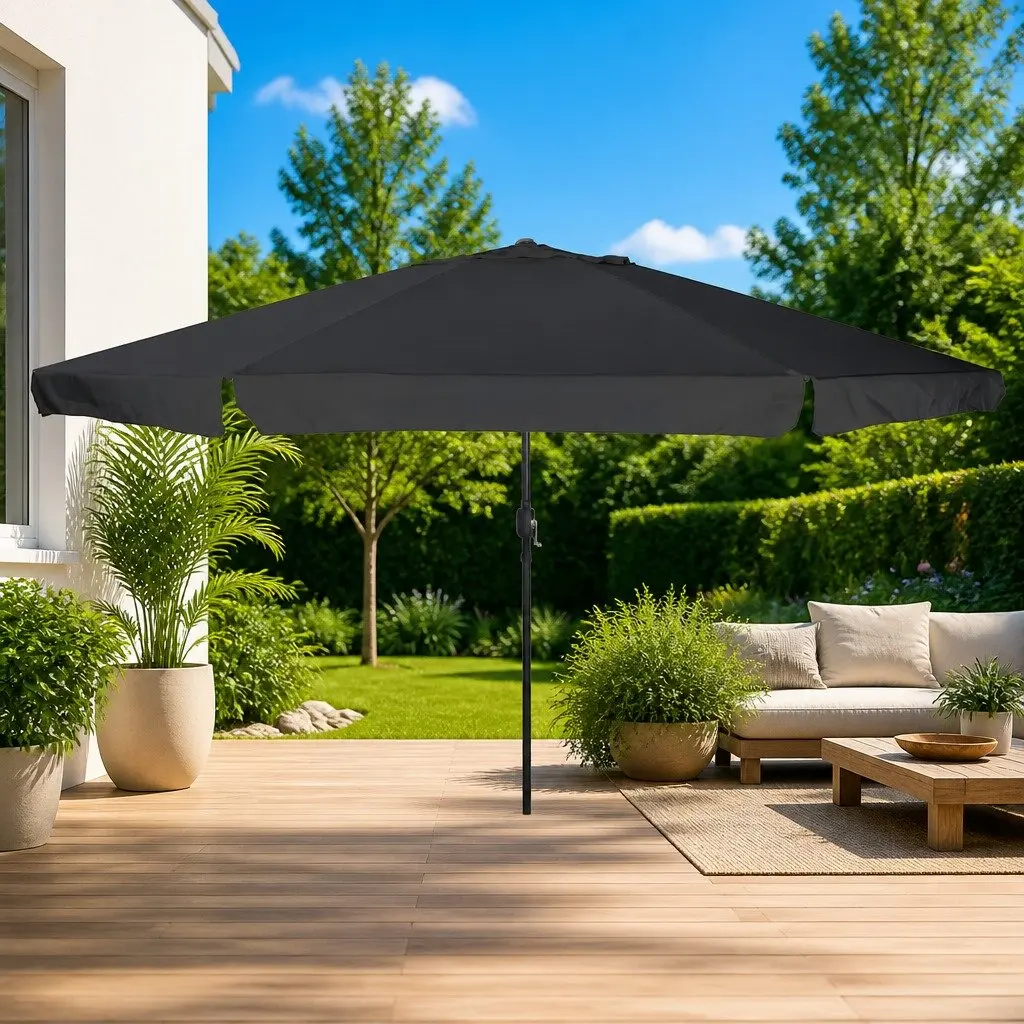 Garden Parasol Polyester 394x394x248cm Anthracite