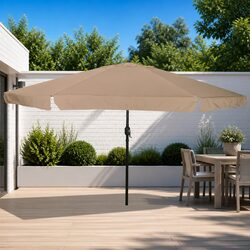 Premium Garden Parasol with Hand Crank Mechanism 394 x 394 x 248 cm Taupe