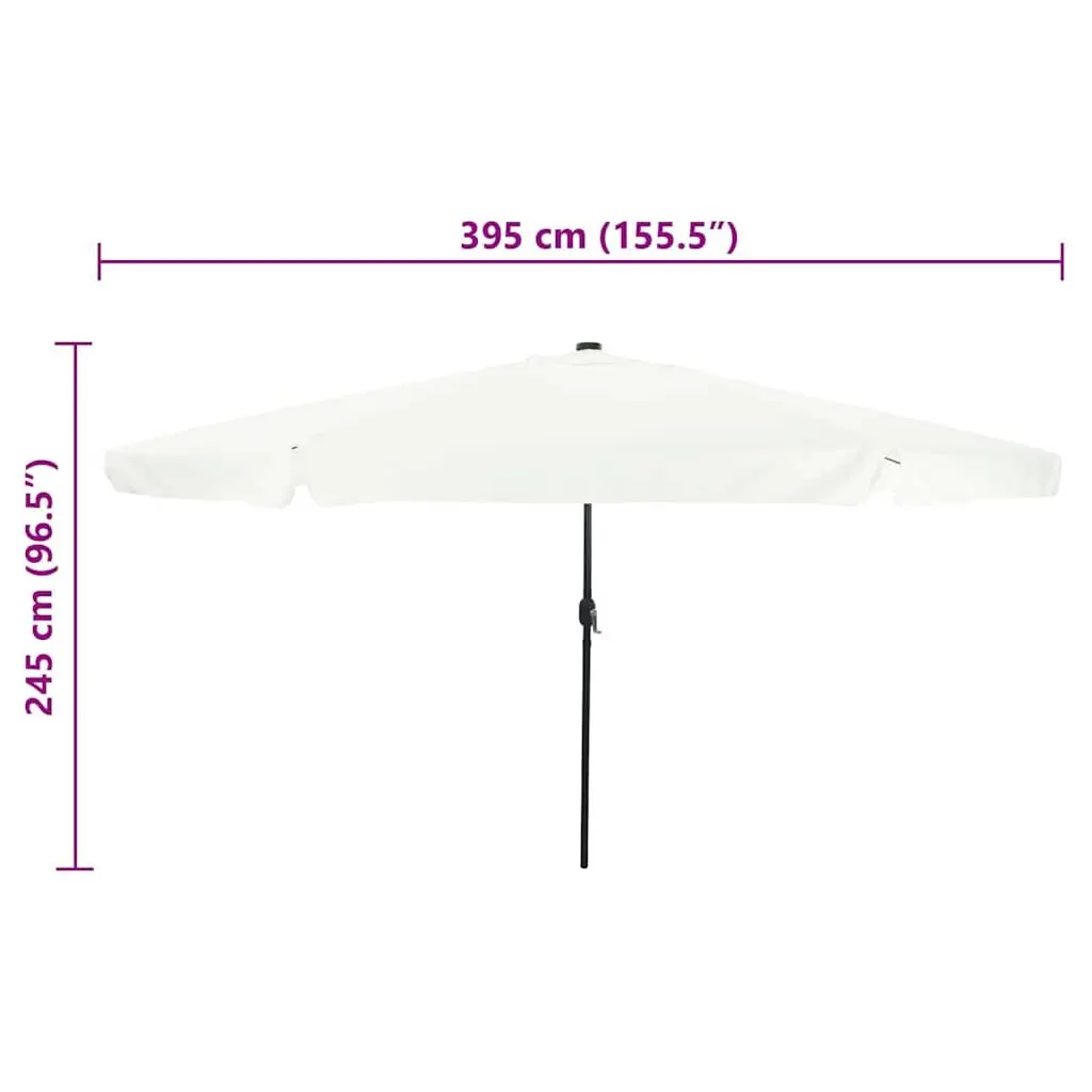 Garden Parasol Polyester 395 x 395 x 245 cm Sand Anthracite