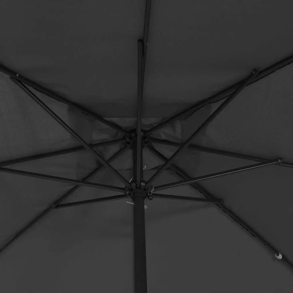Garden Parasol UV-resistant Fabric 295x295x245cm Anthracite Outdoor Umbrella Sunshade