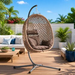 Premium Hanging Egg Chair with Stand for Comfort