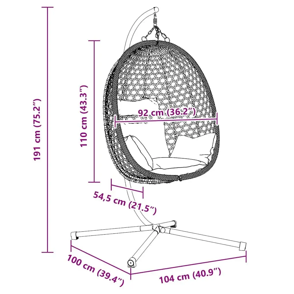 Hanging Egg Chair with Stand for Comfort