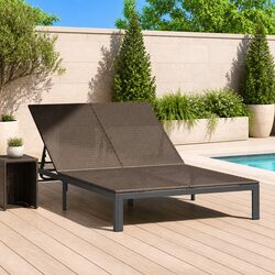 Durable Adjustable Sun Lounger in Brown Poly Rattan