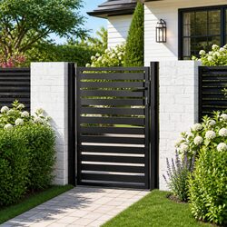Sturdy Black Aluminium Garden Gate 100x120cm