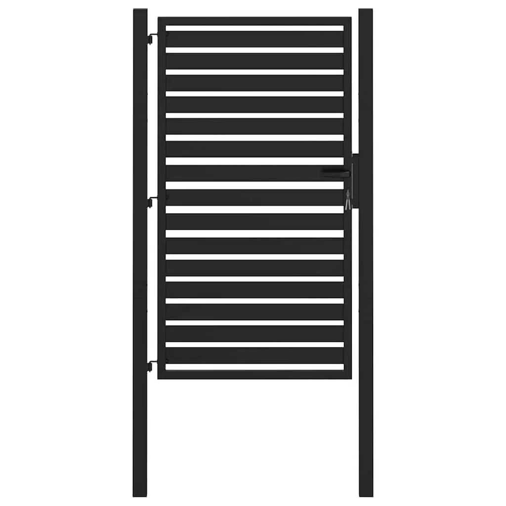 Lockable Black Garden Gate 100x150 cm for Secure Entry