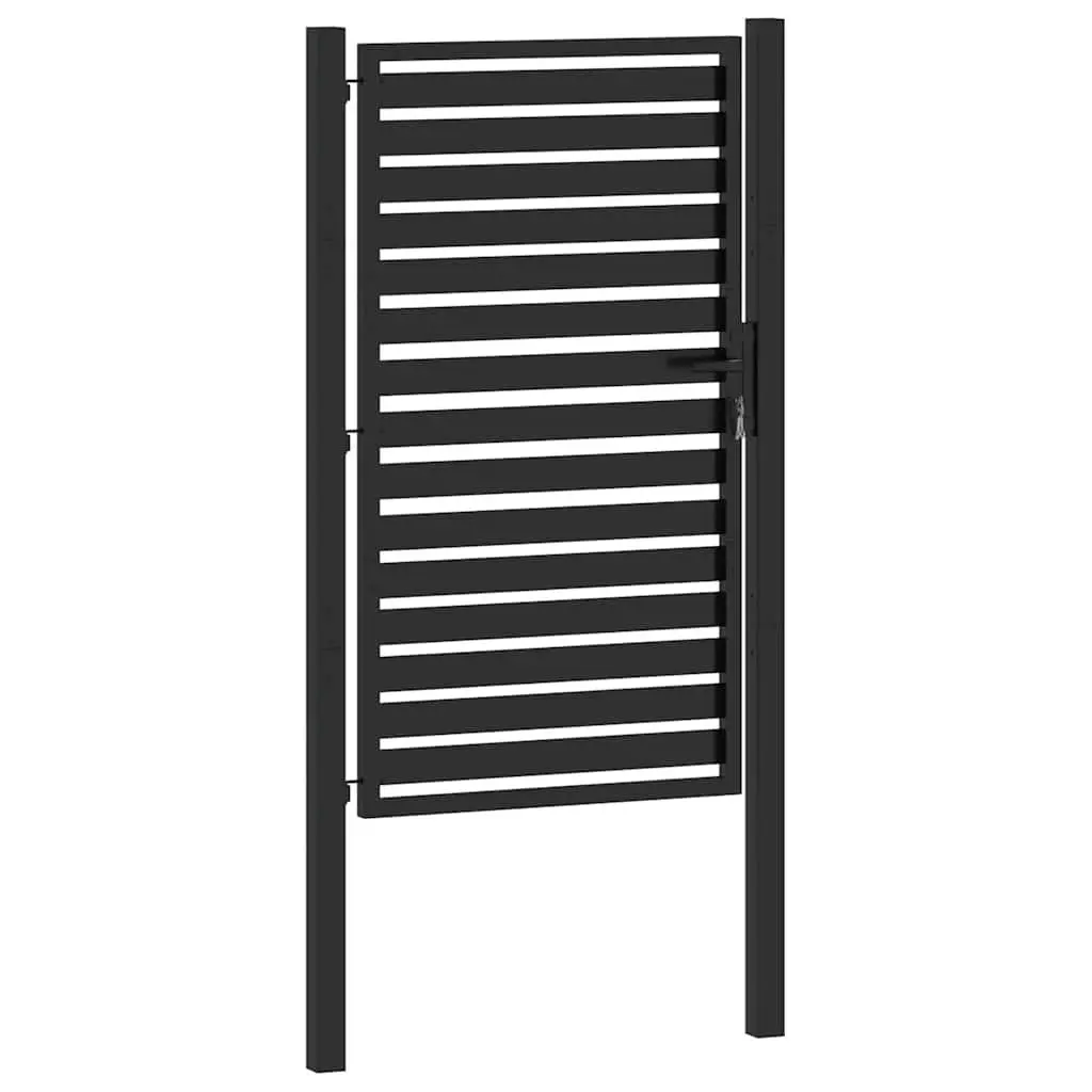 Lockable Black Garden Gate 100x150 cm for Secure Entry