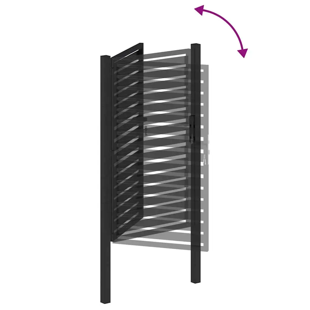 Lockable Black Garden Gate 100x150 cm for Secure Entry