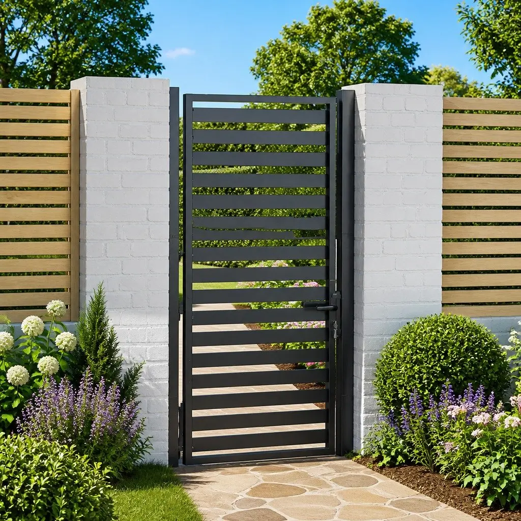 Black Aluminium Garden Gate 100x180cm