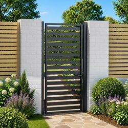 Sturdy Black Aluminium Garden Gate 100x180cm