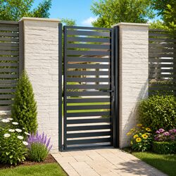 Durable Black Aluminium Garden Gate with Lockable Design