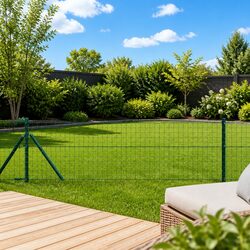 Durable Green Steel Fence Posts - 7 Pack for Outdoor Use