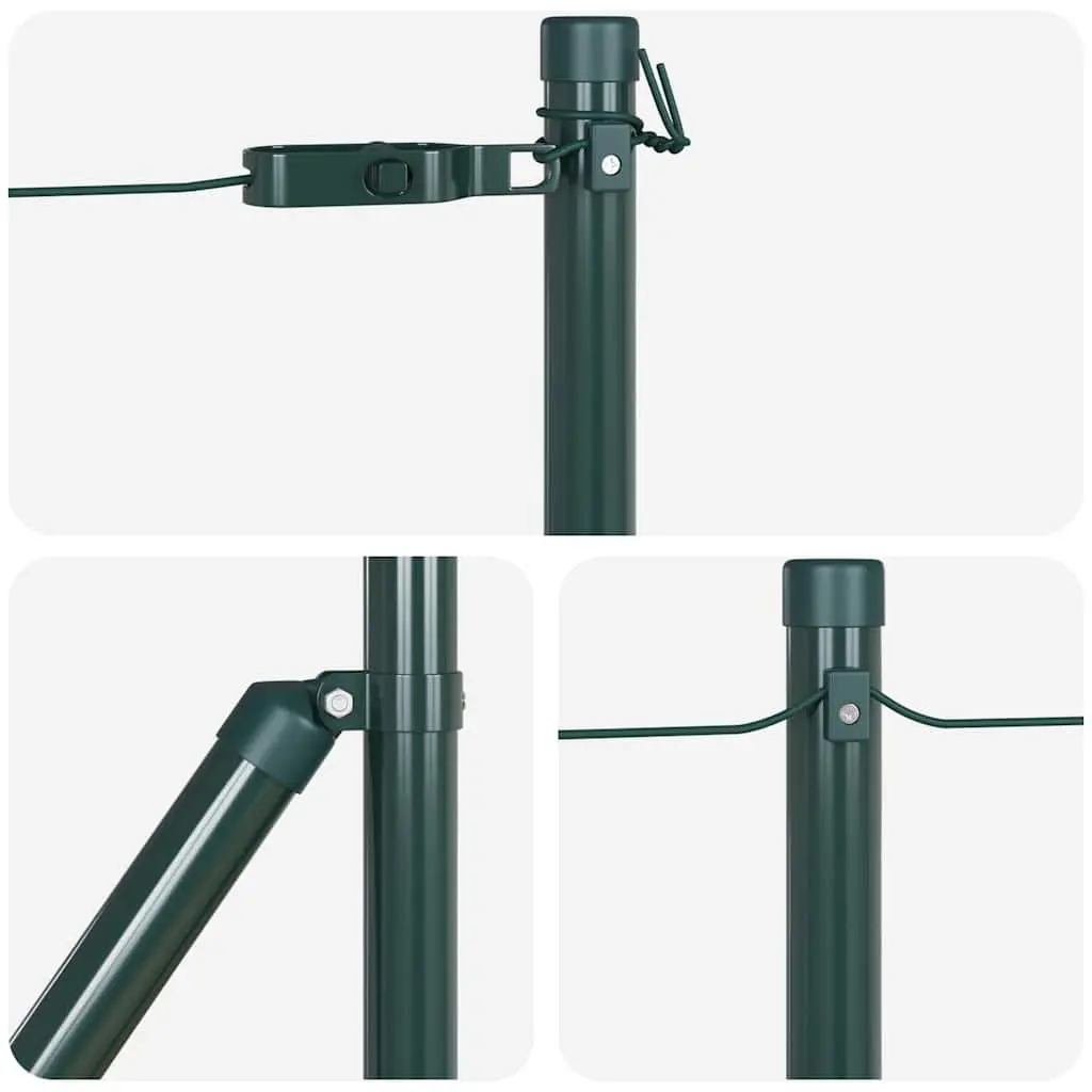 Embedded Fence Post 13 Pieces Green Steel Garden Boundary Marker Outdoor Fencing
