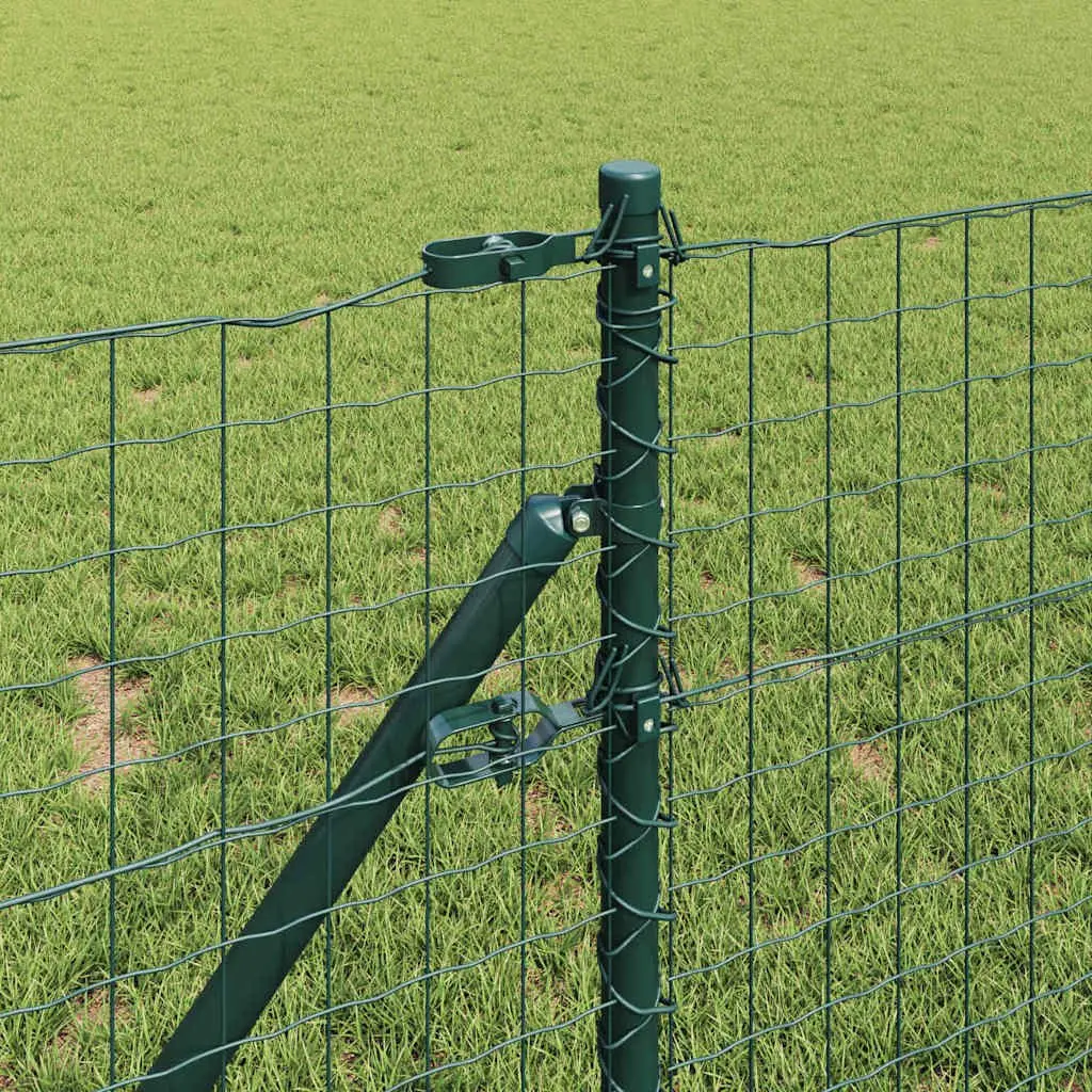 Embedded Fence Post 13 pcs Green Steel Garden Boundary Marker Outdoor Barrier