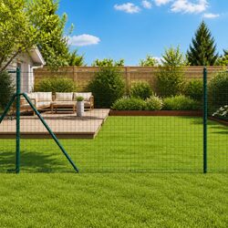 Green Steel Fence Posts 7pcs for Durable Outdoor Use