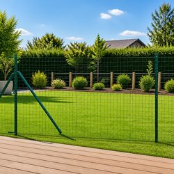 High-Quality Green Powder-Coated Steel Fence Posts Set