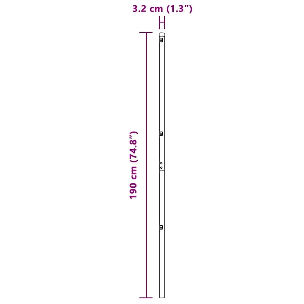 Embedded Fence Post 13 pcs Green Powder-Coated Steel Garden Boundary Marker