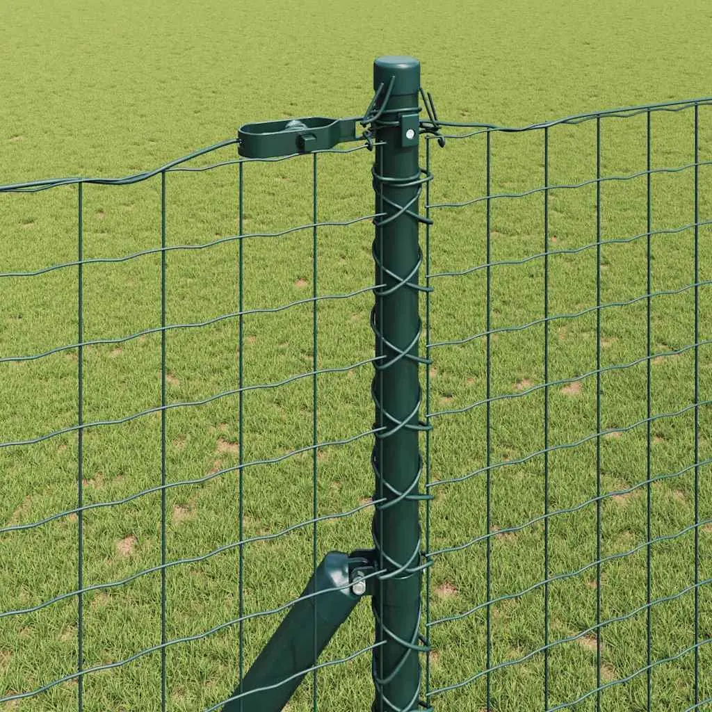 Fence Posts 7pcs Green Powder-Coated Steel Embedded Garden Terrace Barriers