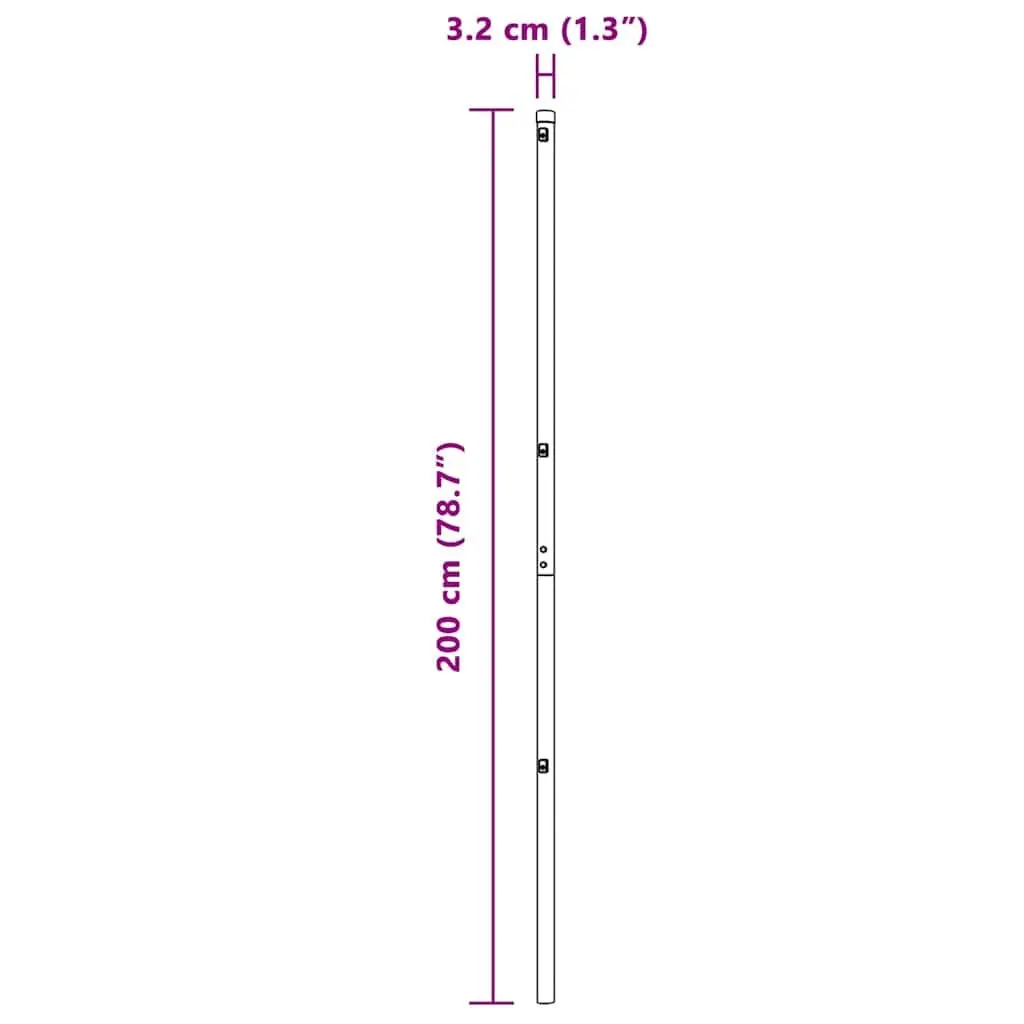 Fence Posts 7pcs Green Powder-Coated Steel Embedded Garden Terrace Barriers