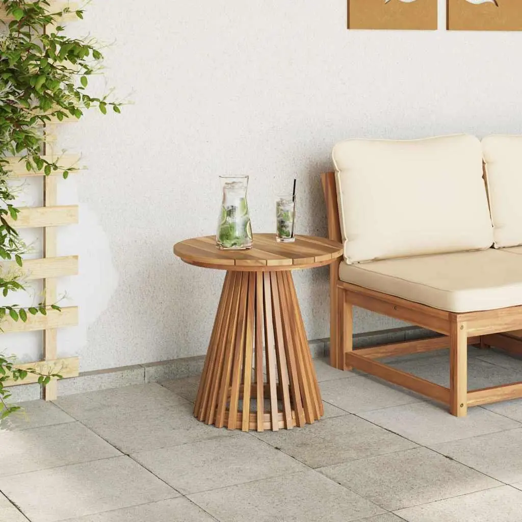 Outdoor Side Table Solid Teak Wood Brown 50x50x49.5cm