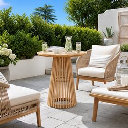 Brown Round Outdoor Side Table for Modern Gardens