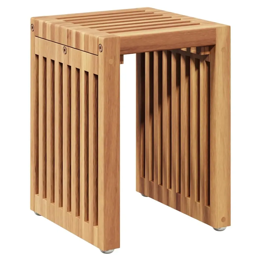 Brown Solid Teak Wood Garden Side Table 33x44.5x51cm