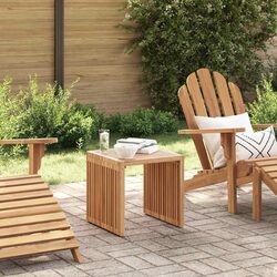 Brown Solid Teak Wood Garden Side Table 45cm
