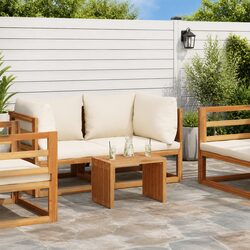 Brown Solid Teak Wood Garden Side Table for Outdoor Use