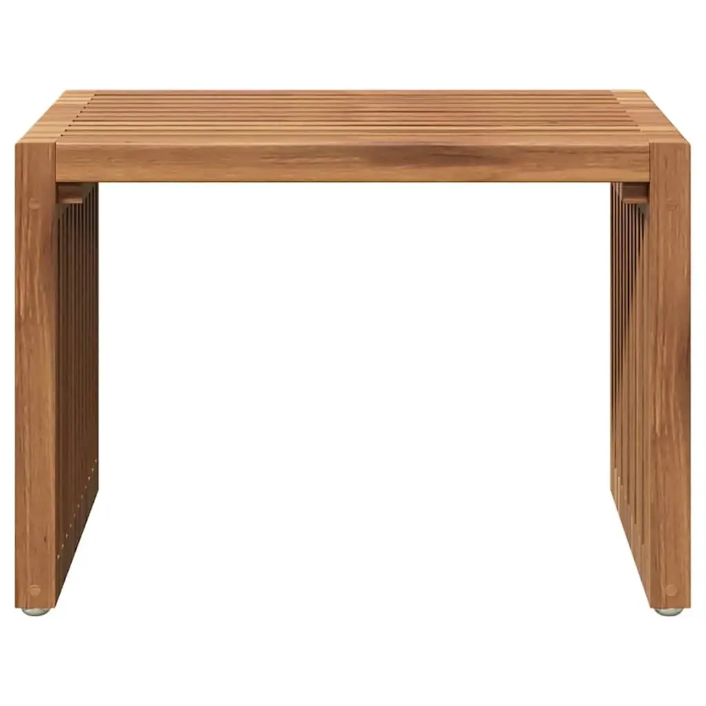 Brown Solid Teak Wood Garden Side Table for Outdoor Use