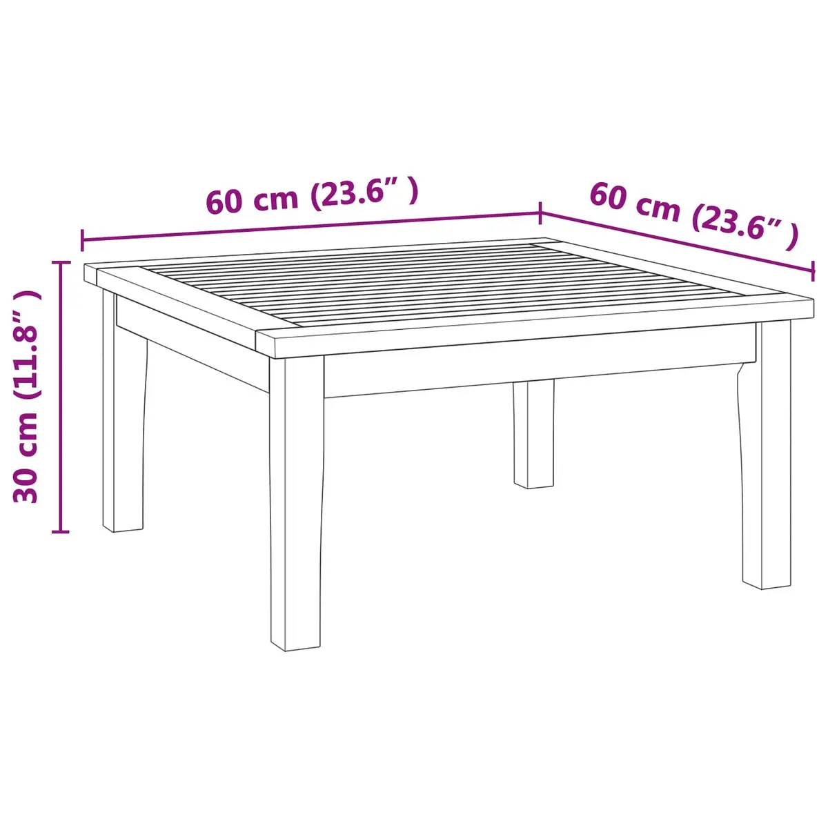 Rectangular Solid Teak Wood Patio Table for Outdoor Spaces