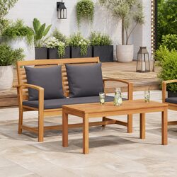 Sturdy Outdoor Bench in Solid Teak Wood for Patio