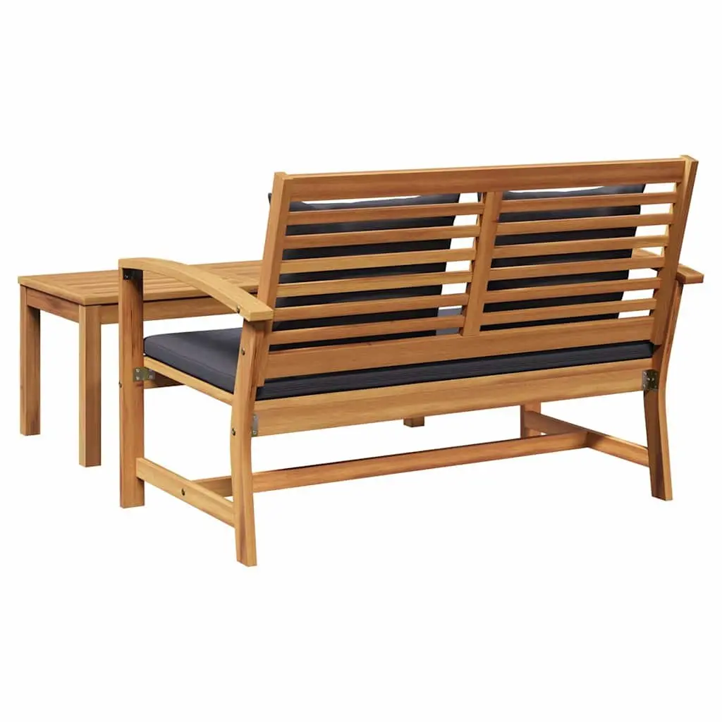 Outdoor Bench Solid Teak Wood 110 x 66 x 76 cm Brown Dark Grey