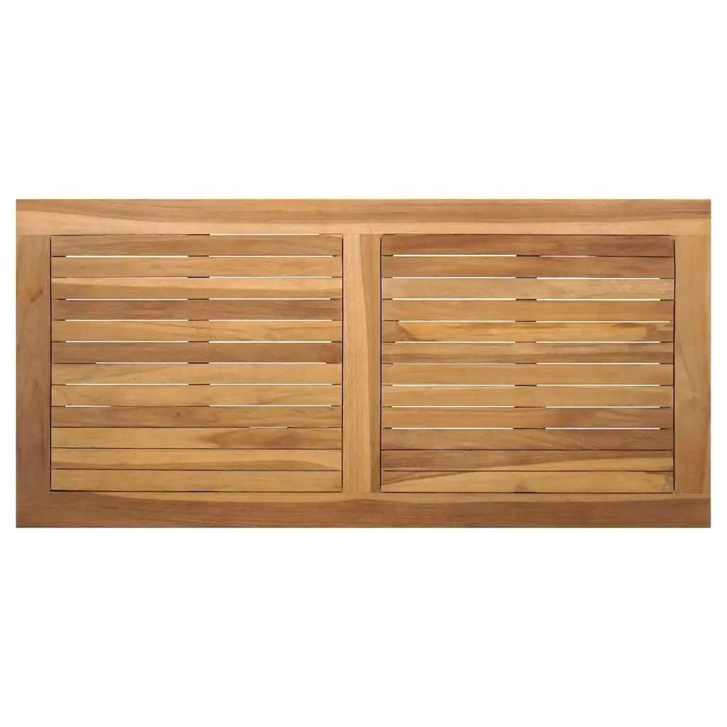 Outdoor Bench Solid Teak Wood 110 x 66 x 76 cm Brown Dark Grey