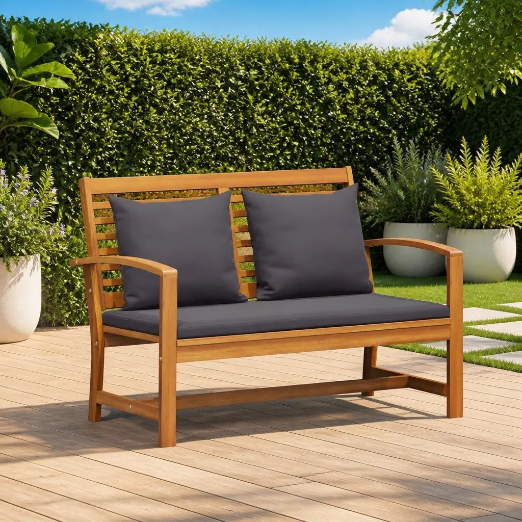 Solid Teak Wood Garden Bench and Table Set for Outdoor Use