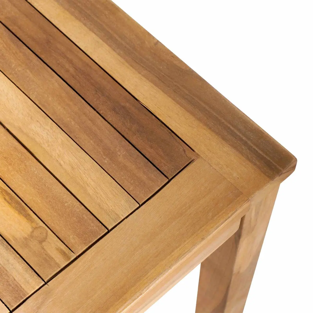 Outdoor Sectional Sofa Table in Brown Teak Wood