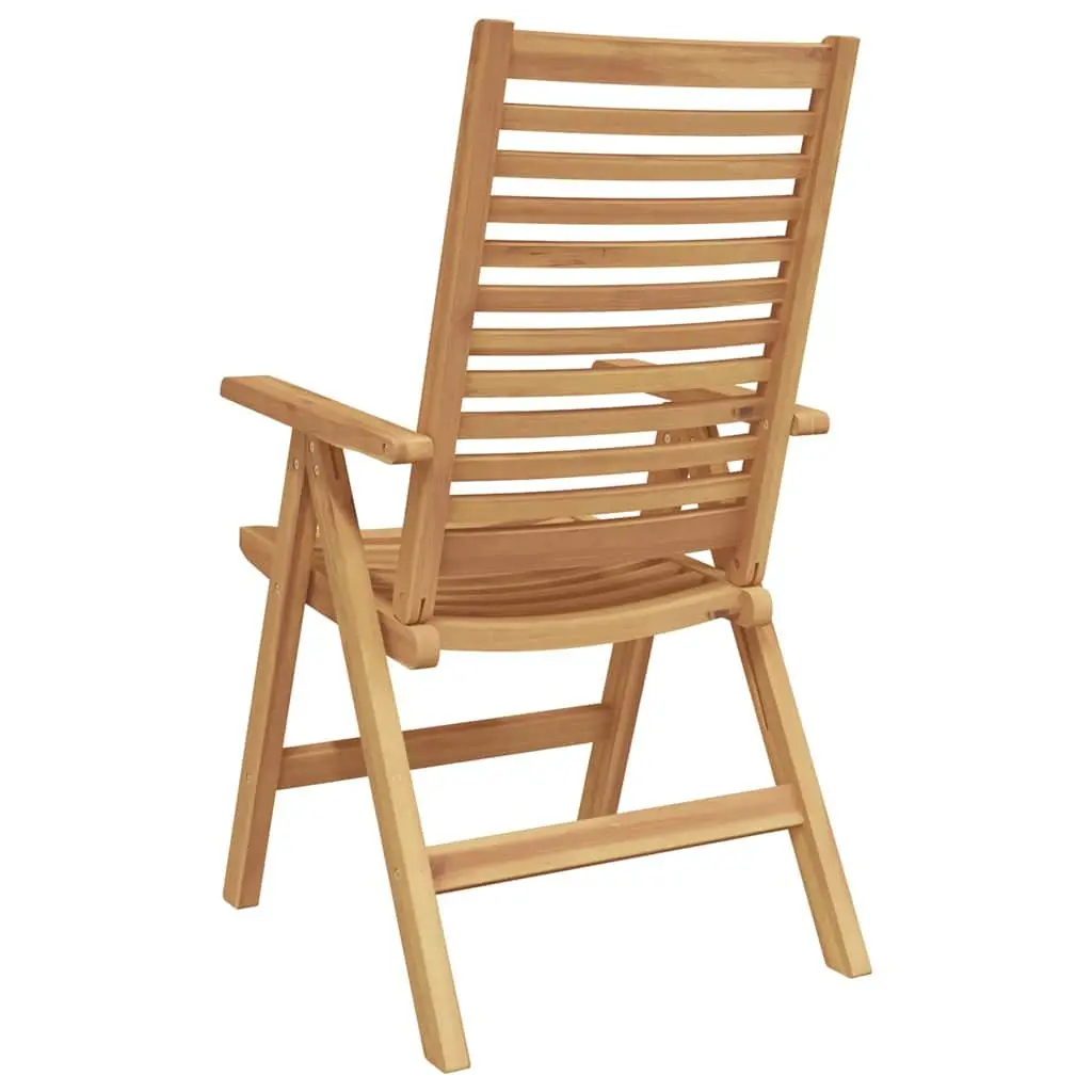 Outdoor Folding Chair 2 pcs Brown Garden Seating Teak Wood Patio Furniture