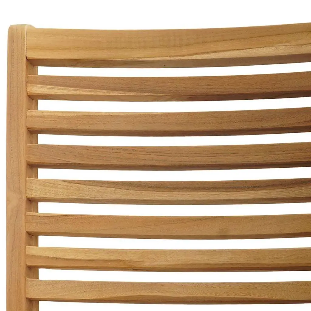 Outdoor Folding Chair 2 pcs Brown Garden Seating Teak Wood Patio Furniture