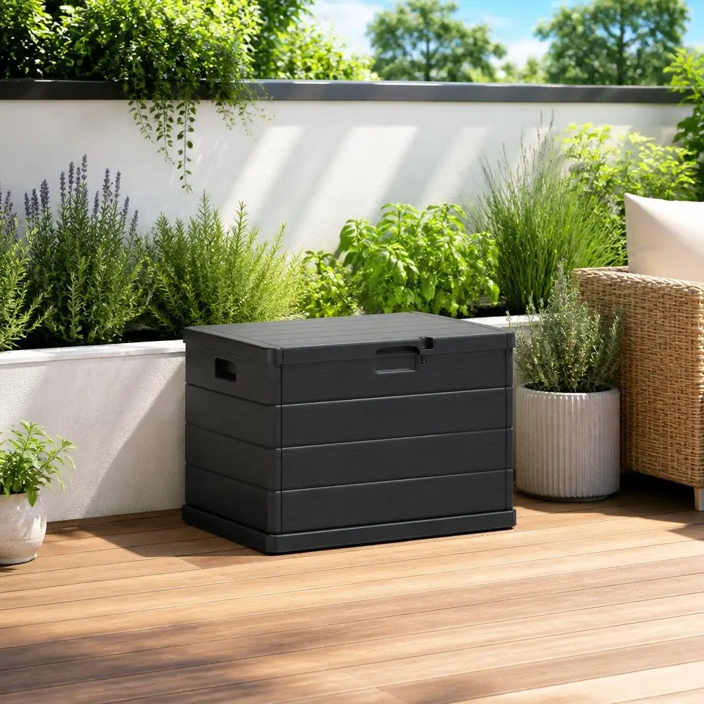 Garden Storage Box Plastic 77.5 x 54.5 x 53 cm Anthracite