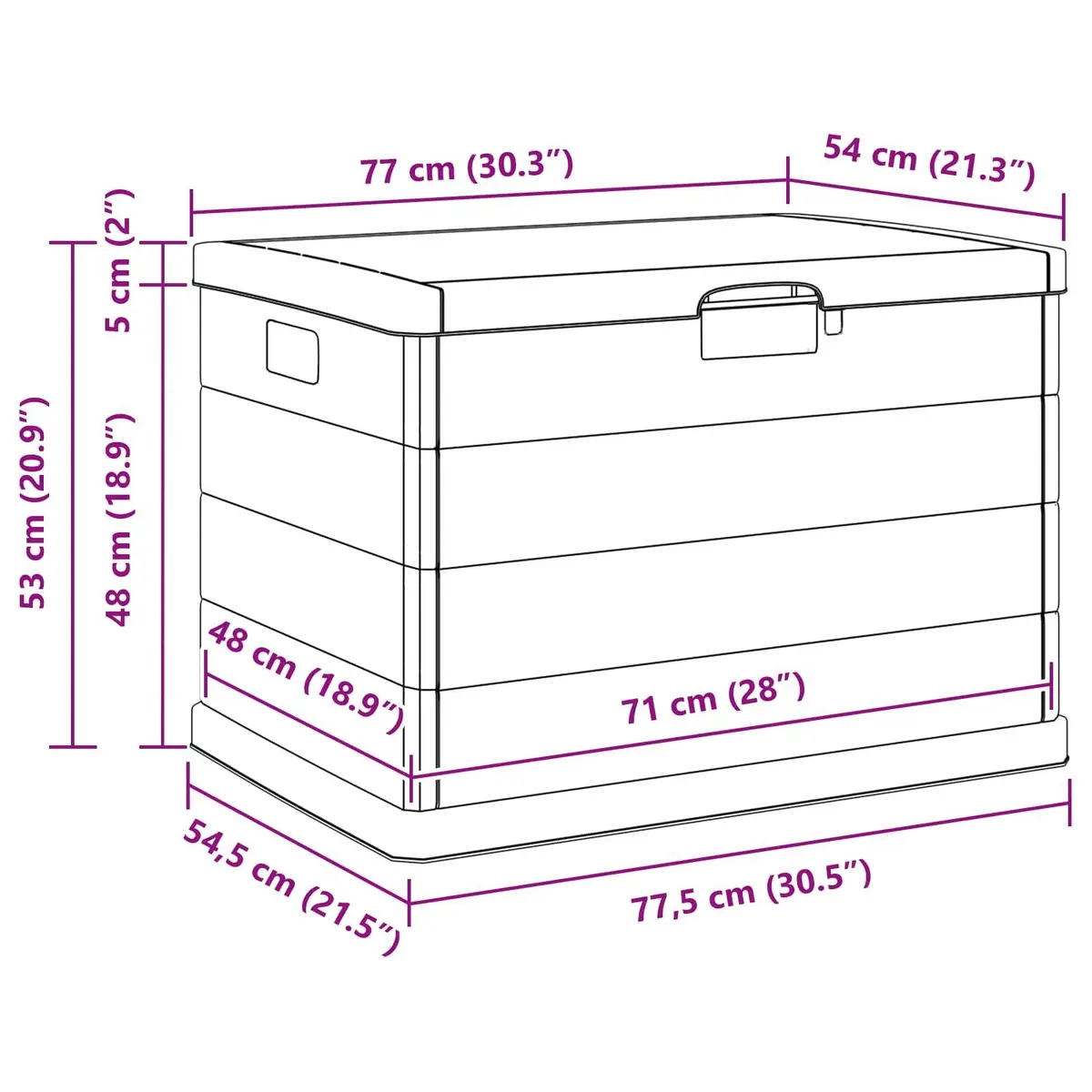 Garden Storage Box Plastic 77.5 x 54.5 x 53 cm Anthracite