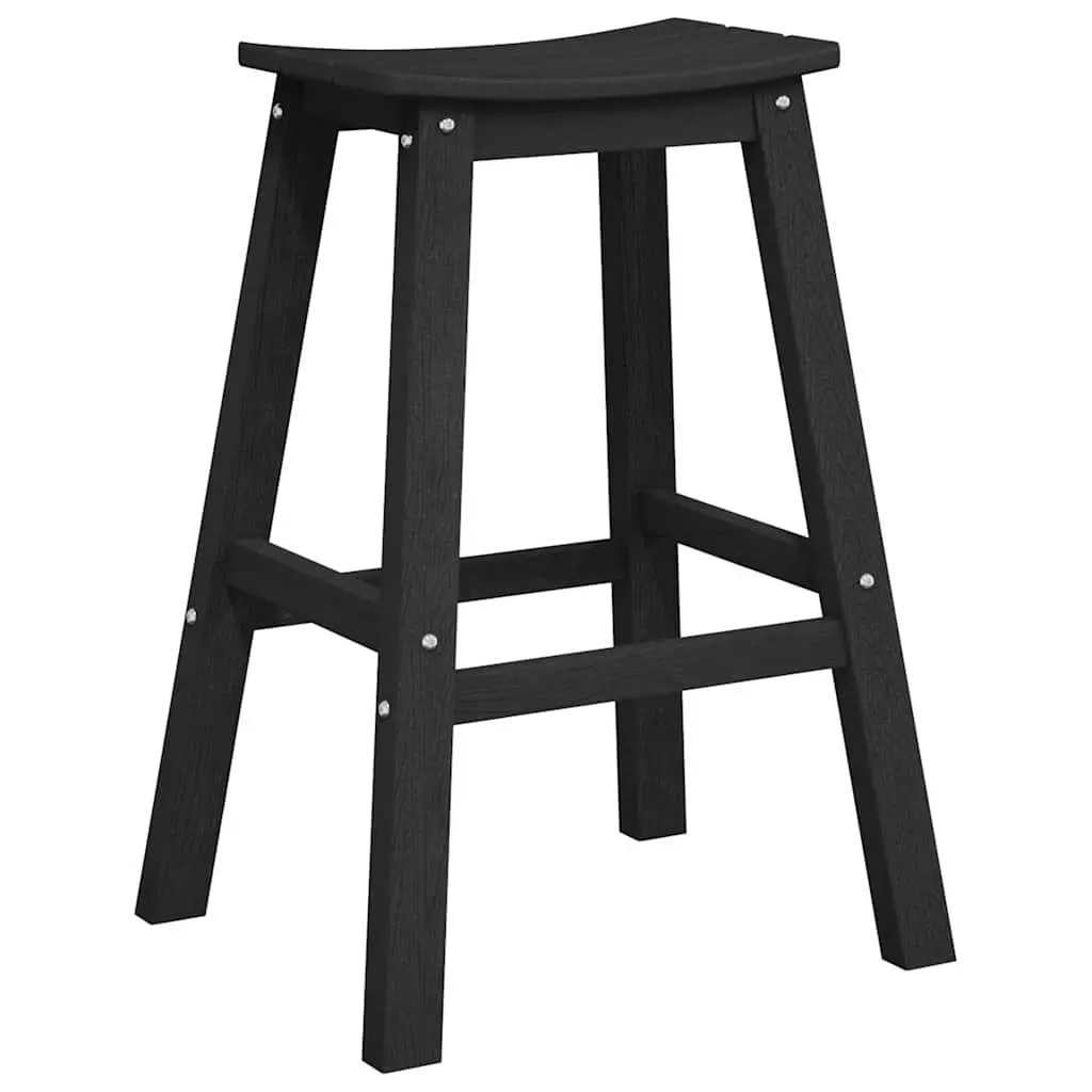 Black Bar Stools 2-Piece Set for Outdoors