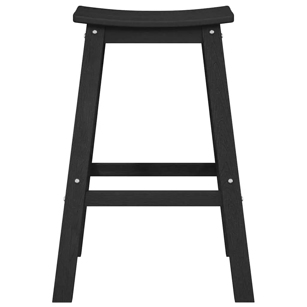 Black Bar Stools 2-Piece Set for Outdoors